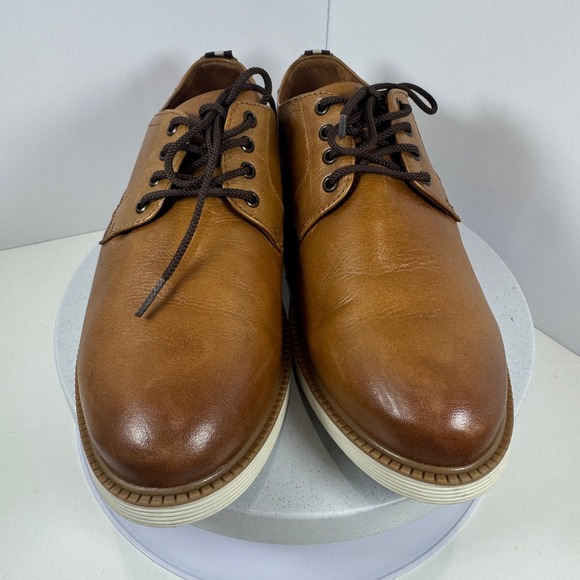 Flag Ltd Leather Oxford Shoes Brown Memory Foam Dress Boys Casual Size 6M - Picture 2 of 9